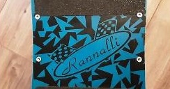 the rannalli logo on a skateboard