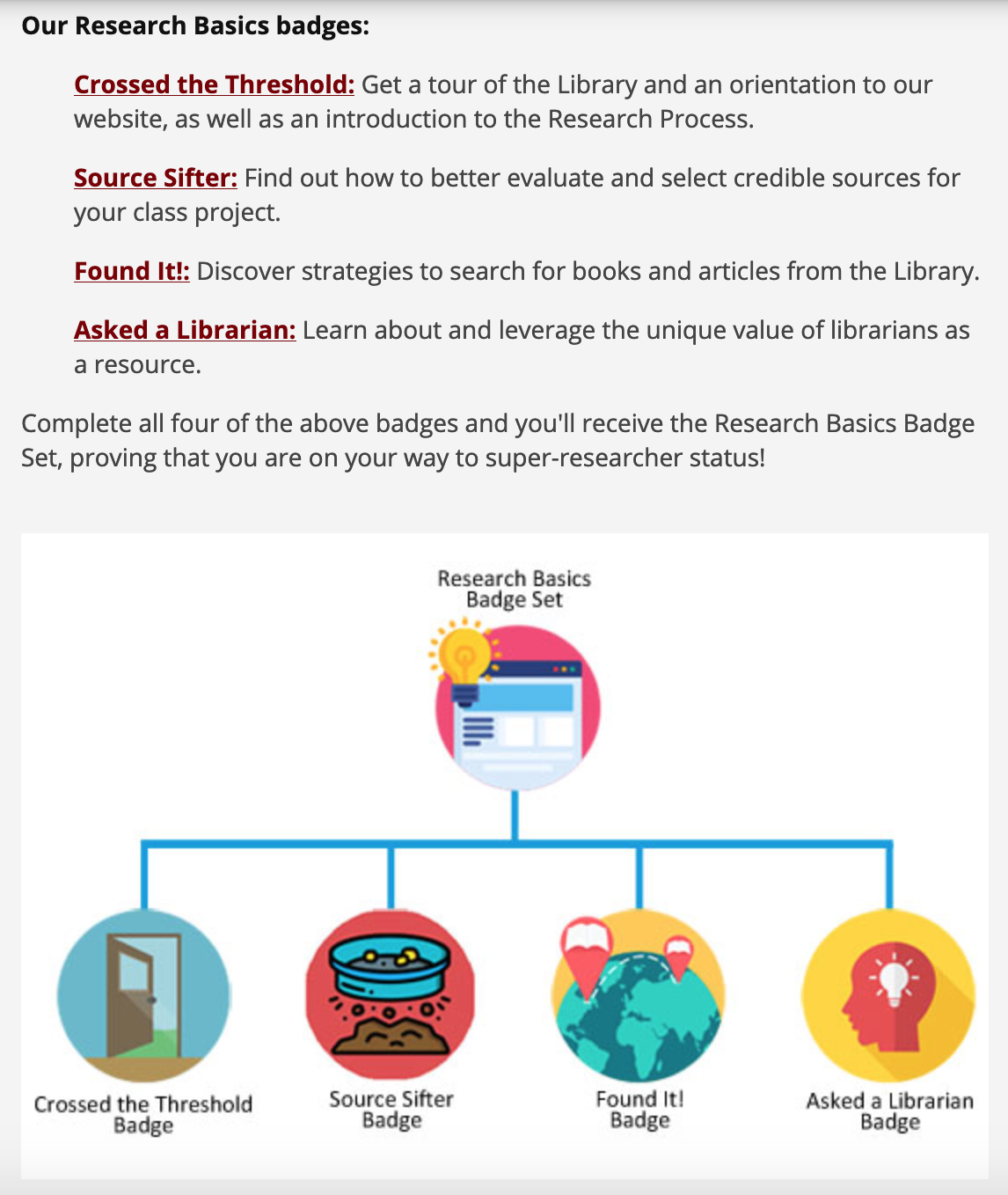 screengrab of badges overview in Blackboard